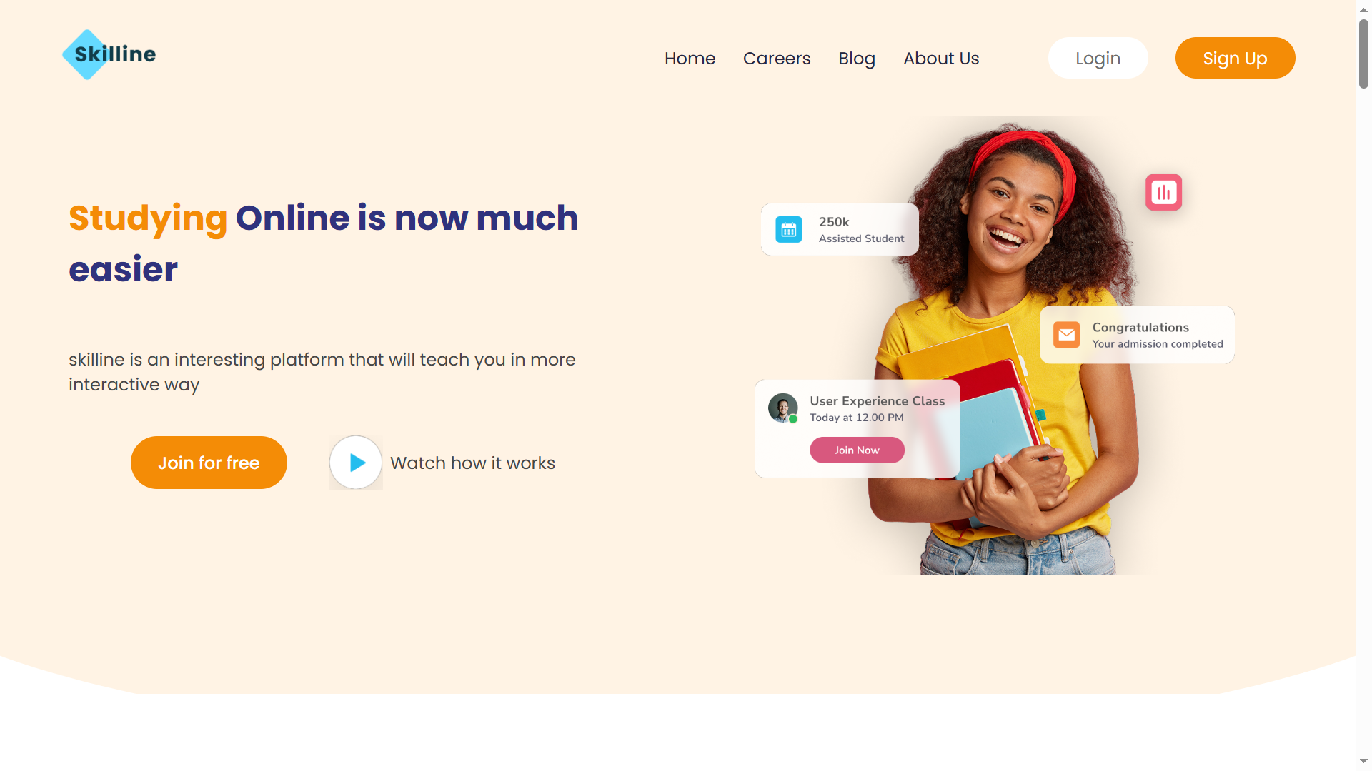Skilline educational website project